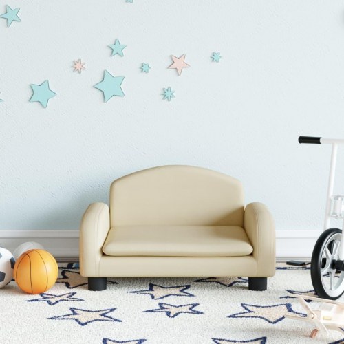 Sofa til børn 50×40×30 cm - stof, cremefarvet
