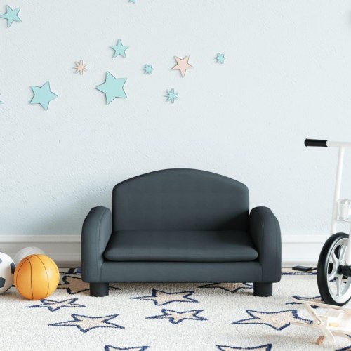 Børnesofa i stof - 50 × 40 × 30 cm, mørkegrå