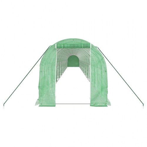Drivhus med stålstel 44 m² - 22 × 2 × 2 m, grøn