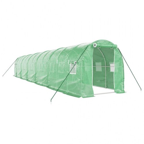 Drivhus med stålstel 24 m² - 12×2×2 m, grøn