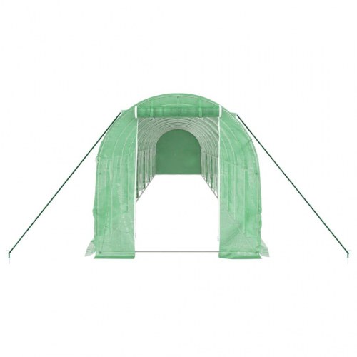 Drivhus med stålstel 24 m² - 12×2×2 m, grøn