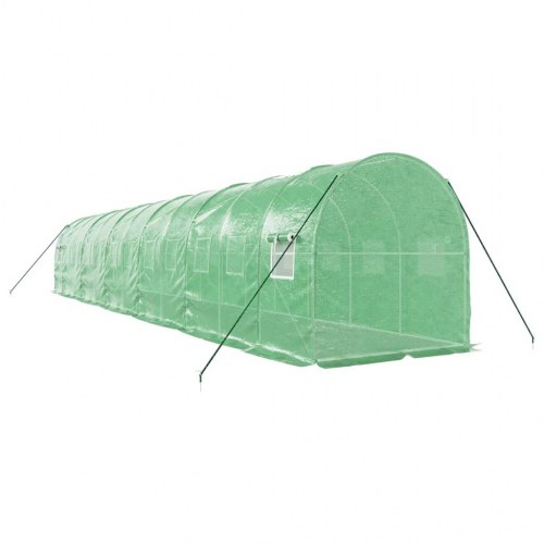 Drivhus med stålstel 24 m² - 12×2×2 m, grøn