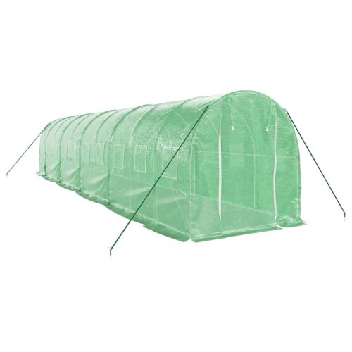 Drivhus med stålstel 20 m² - 10 × 2 × 2 m, grøn