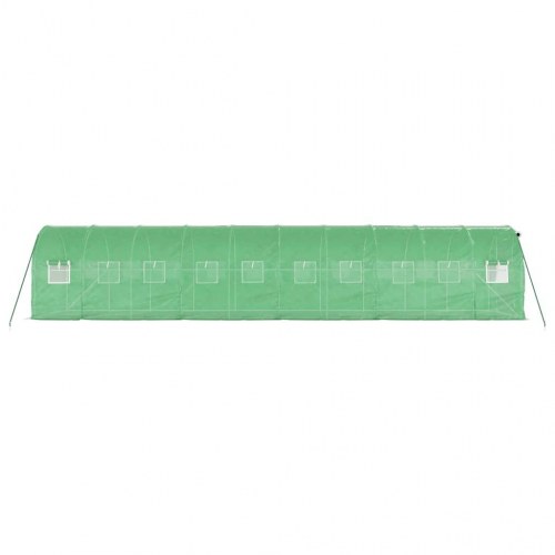 Drivhus med stålstel 20 m² - 10 × 2 × 2 m, grøn
