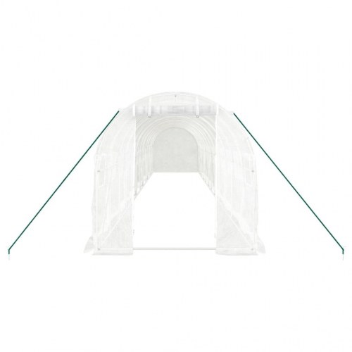 Drivhus med stålstel 24 m² - 12×2×2 m, hvid