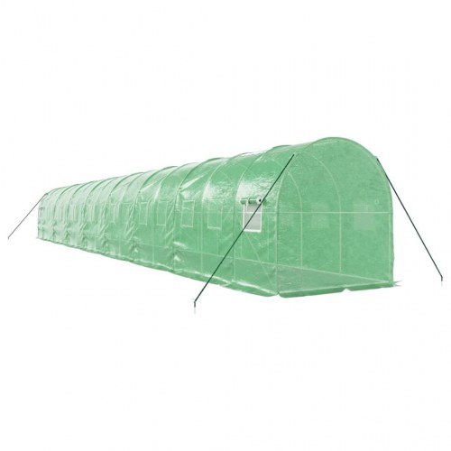 Drivhus med stålstel 32 m² - 16 × 2 × 2 m, grøn