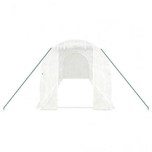 Drivhus med stålstel 16 m² - 8×2×2 m, hvid