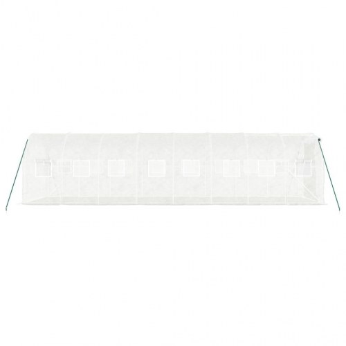 Drivhus med stålstel 16 m² - 8×2×2 m, hvid