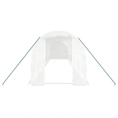Drivhus med stålstel 20 m² - 10×2×2 m, hvid