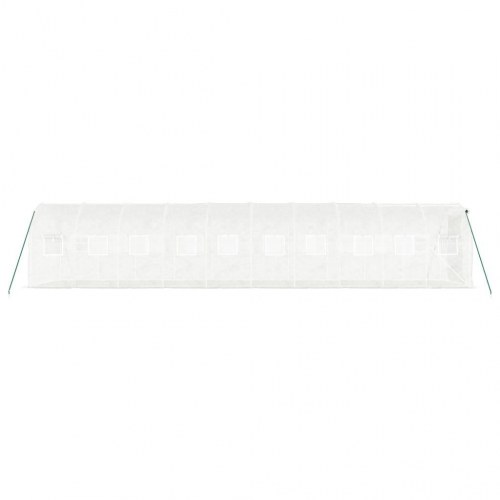 Drivhus med stålstel 20 m² - 10×2×2 m, hvid