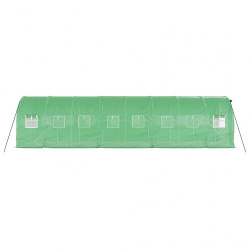 Drivhus med stålstel 16 m² - 8×2×2 m, grøn