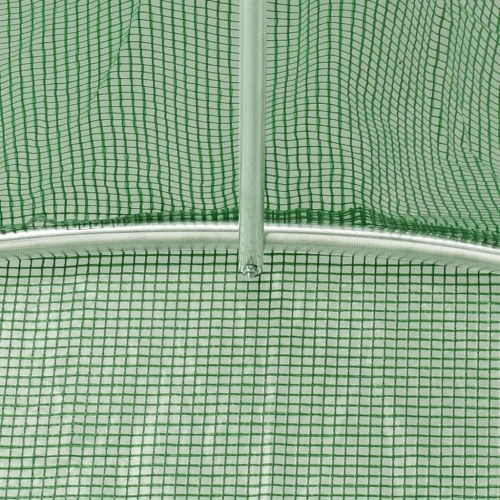 Drivhus med stålstel 16 m² - 8×2×2 m, grøn
