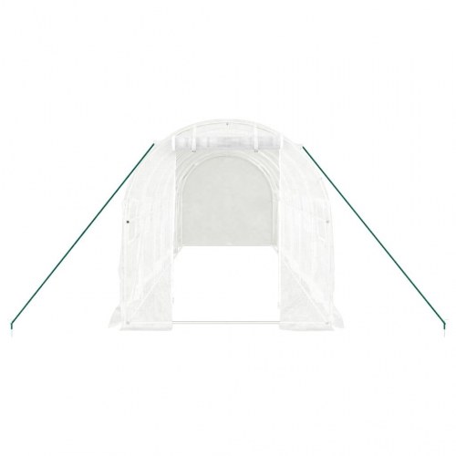 Drivhus med stålstel 12 m² - 6×2×2 m, hvid