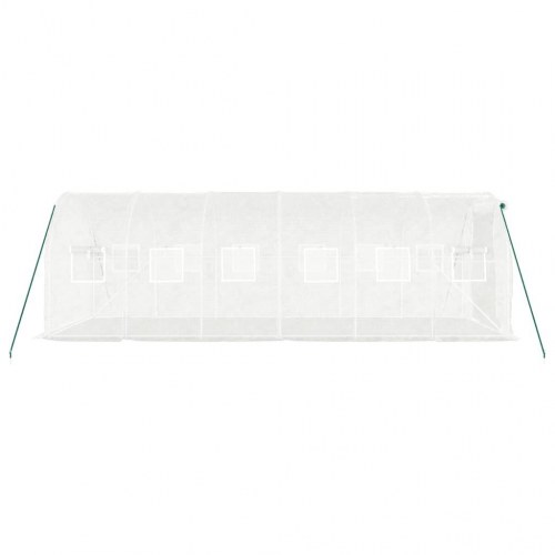 Drivhus med stålstel 12 m² - 6×2×2 m, hvid