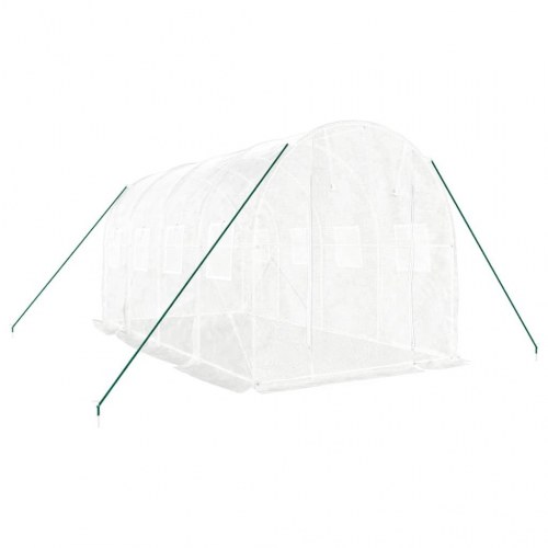 Drivhus 8 m² med stålstel 4×2×2 m - hvid