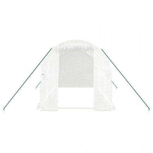 Drivhus 8 m² med stålstel 4×2×2 m - hvid