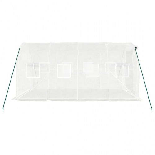 Drivhus 8 m² med stålstel 4×2×2 m - hvid