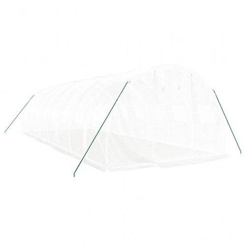 Drivhus med stålstel 24 m² - 8 × 3 × 2 m, hvid