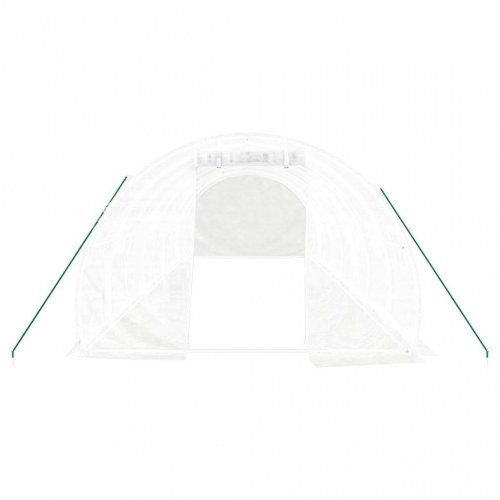 Drivhus med stålstel 24 m² - 8 × 3 × 2 m, hvid