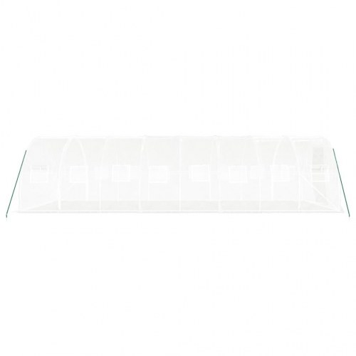 Drivhus med stålstel 24 m² - 8 × 3 × 2 m, hvid