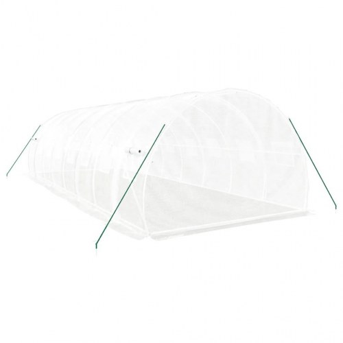 Drivhus med stålstel 24 m² - 8 × 3 × 2 m, hvid