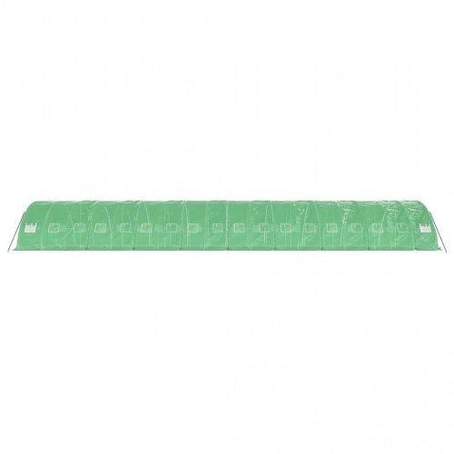 Drivhus med stålstel 90 m² - 18 × 5 × 2,3 m, grøn