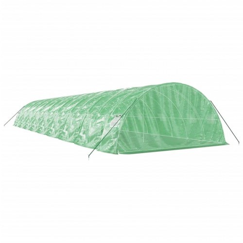 Drivhus med stålstel 90 m² - 18 × 5 × 2,3 m, grøn