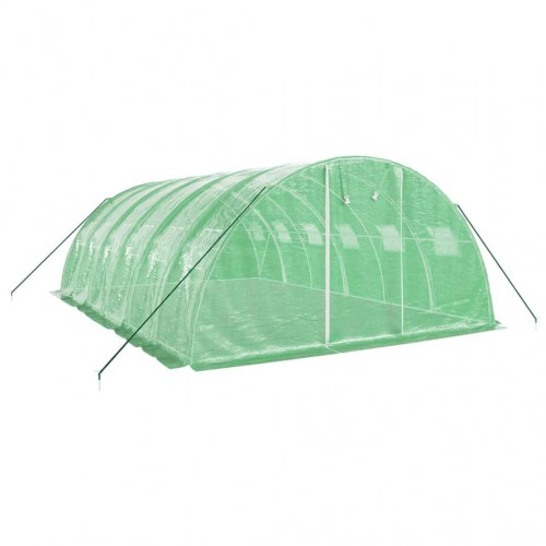 Drivhus med stålstel 24 m² - 6×4×2 m, grøn