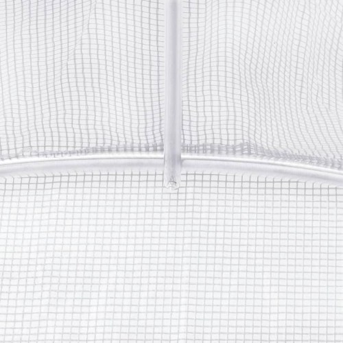 Drivhus tunnel 32 m² - 16 × 2 × 2 m, hvid, stålstel og PE