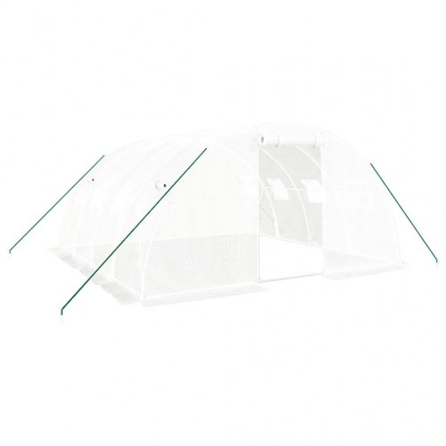 Drivhus med stålramme - hvid polytunnel 16 m² (4×4×2 m)