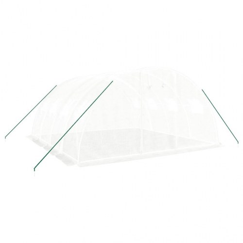 Drivhus med stålramme - hvid polytunnel 16 m² (4×4×2 m)