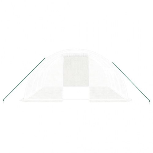 Drivhus med stålramme - hvid polytunnel 16 m² (4×4×2 m)