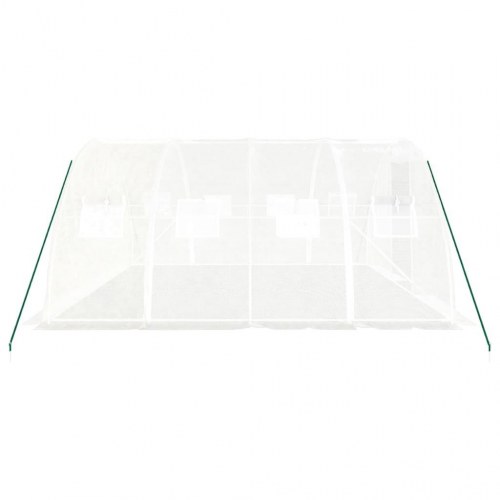 Drivhus med stålramme - hvid polytunnel 16 m² (4×4×2 m)