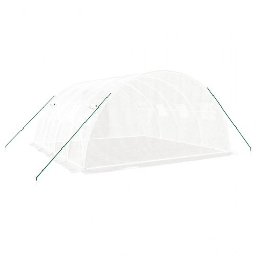 Drivhus med stålramme - hvid polytunnel 16 m² (4×4×2 m)