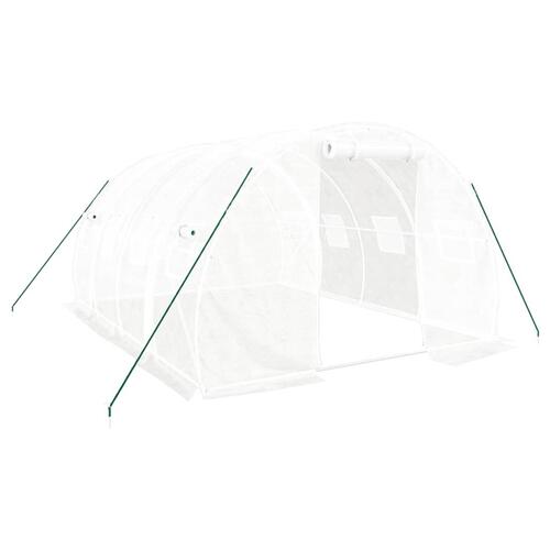 Drivhus med stålstel 12 m² 4x3x2 m hvid