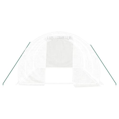 Drivhus med stålstel 12 m² 4x3x2 m hvid