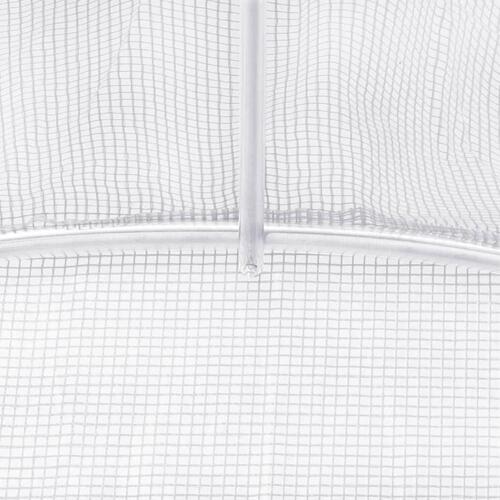 Drivhus med stålstel 12 m² 4x3x2 m hvid