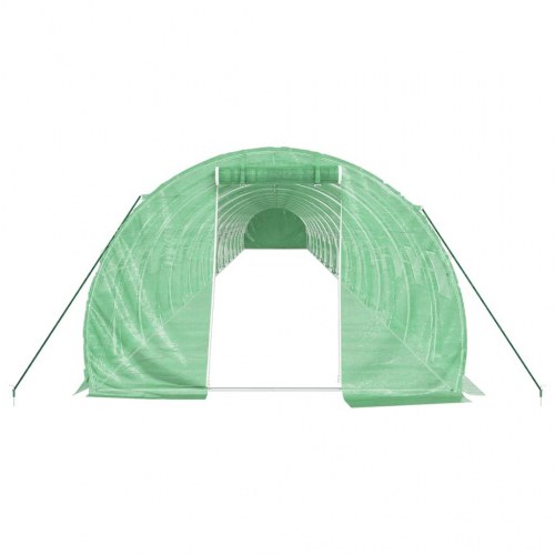 Drivhus med stålstel 72 m² - 24 × 3 × 2 m, grøn
