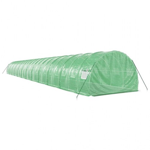 Drivhus med stålstel 72 m² - 24 × 3 × 2 m, grøn