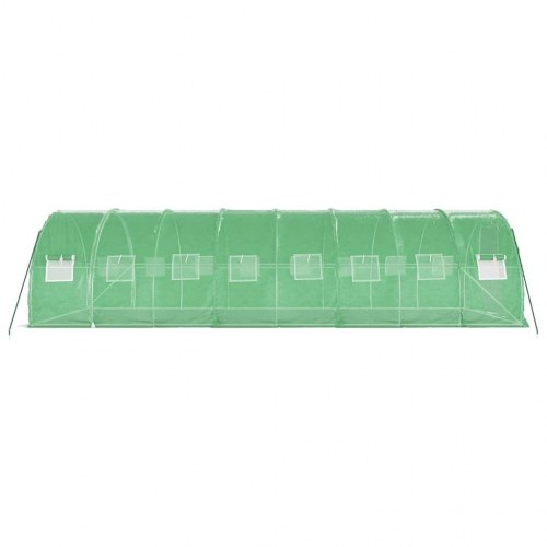 Drivhus med stålstel 24 m² - 8×3×2 m, grøn