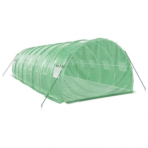 Drivhus med stålstel 24 m² - 8×3×2 m, grøn