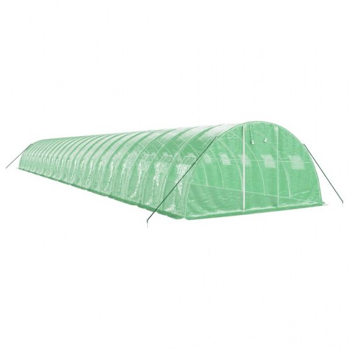 Drivhus med stålstel 88 m² 22 x 4 x 2 m grøn