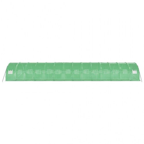 Drivhus med stålstel 42 m² - 14 × 3 × 2 m, grøn