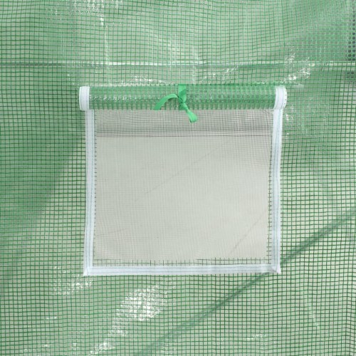 Drivhus med stålstel 66 m² - 22 × 3 × 2 m, grøn