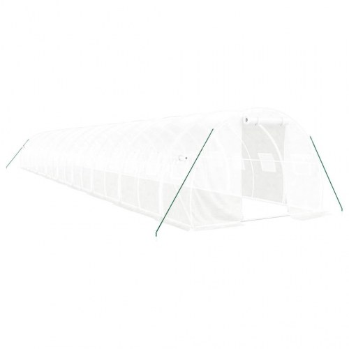 Drivhus tunnel 54 m² - 18 × 3 × 2 m, hvid, stålstel og PE-dug
