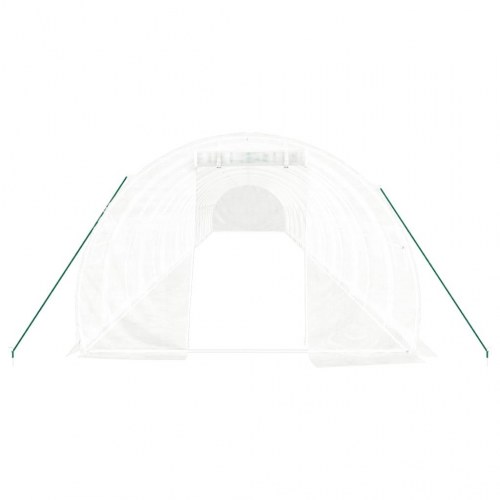 Drivhus tunnel 54 m² - 18 × 3 × 2 m, hvid, stålstel og PE-dug