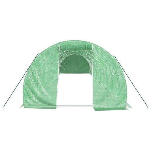 Drivhus med stålstel 36 m² - 12×3×2 m, grøn