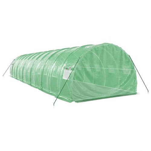Drivhus med stålstel 36 m² - 12×3×2 m, grøn