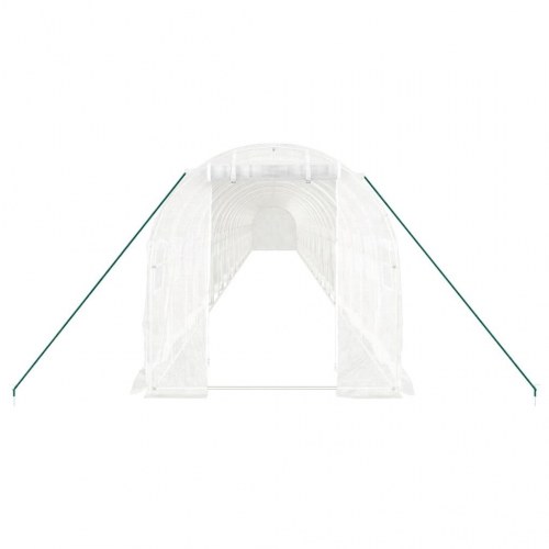 Drivhus med stålstel 44 m² 22 x 2 x 2 m hvid