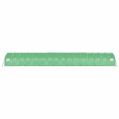 Drivhus med stålstel 48 m² - 16 × 3 × 2 m, grøn